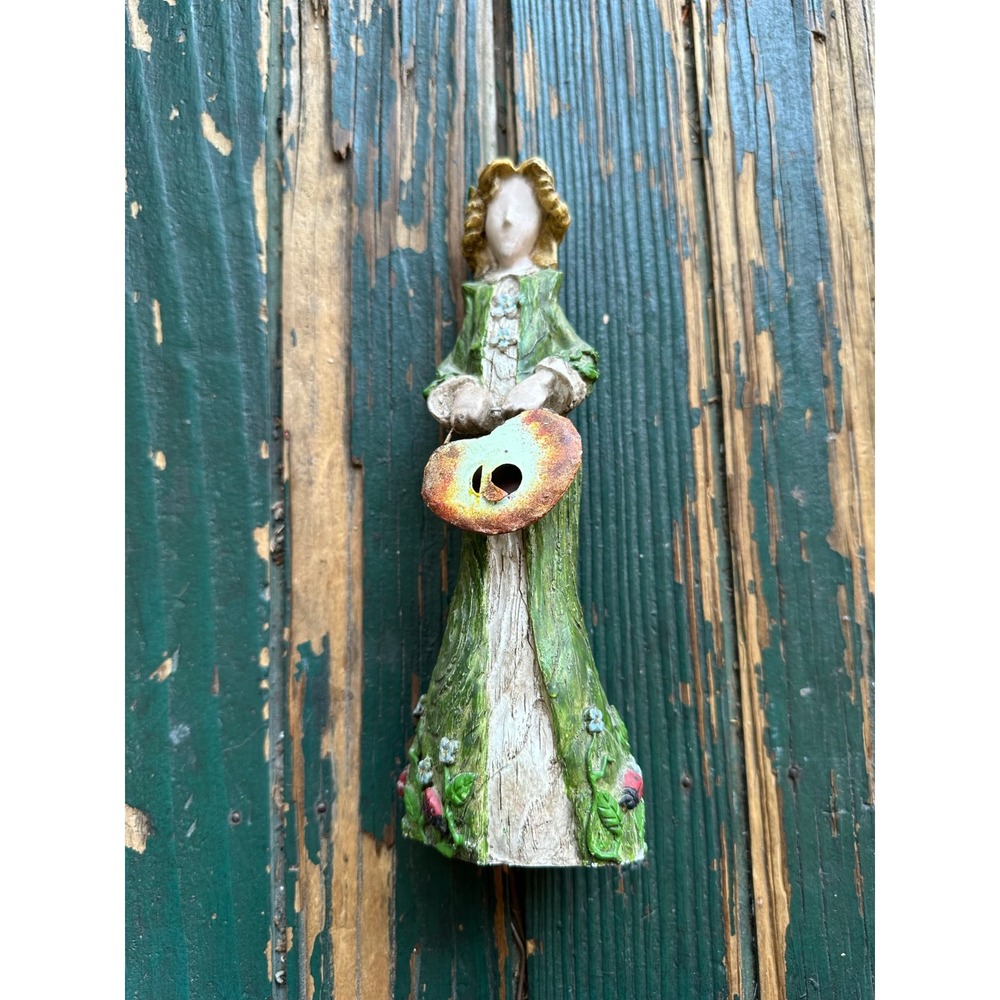 Bayberry Family Collection Lady Figurine Green Tree Gown Ladybugs Cottagecore
